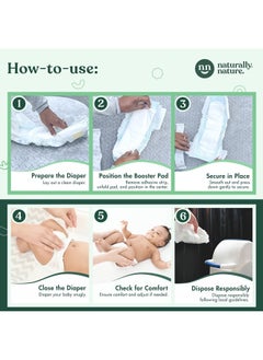 Naturally Nature Superior Leak Protection, Naturally Nature Overnight Diaper Booster Pads with Adhesive for Pull-on & Regular Diapers, Trusted by Parents to Help with Nighttime Leaks, Boys & Girls, 64 Pads  - Image 4