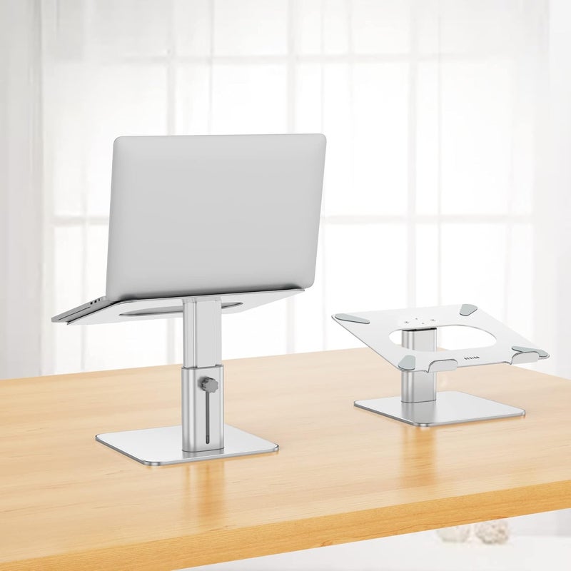 BESIGN LSX6N Aluminum Laptop Stand, Ergonomic Adjustable Notebook Stand, Riser Mount Computer Stand, Compatible with 10-15.6 Inch Laptops, Silver - Image 2
