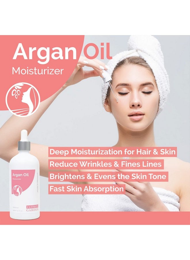 Fatima's Garden - Argan Oil With Jasmine 100% Natural For Face Hair Body Nails Antiaging Moisturizing Coldpressed Softens Clear Skin Strengthens Hair 3.4 Fl Oz / 100Ml - Image 1