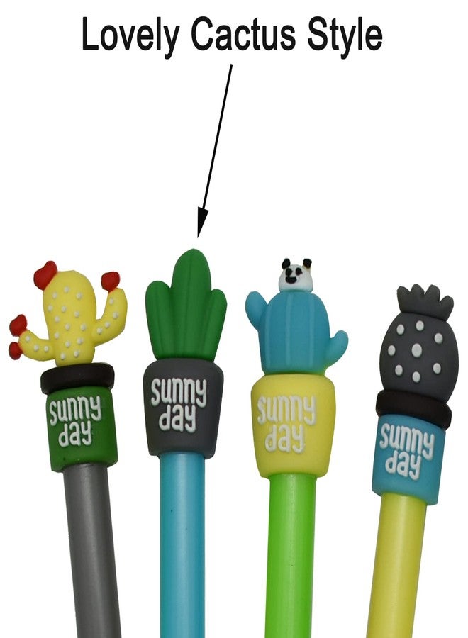 Maydahui 40 PCS Cactus Gel Pen Cute Cartoon Potted Plant Pens Red Flower Bear Ball Mountain Style Black Ink for School Home Office - Image 3