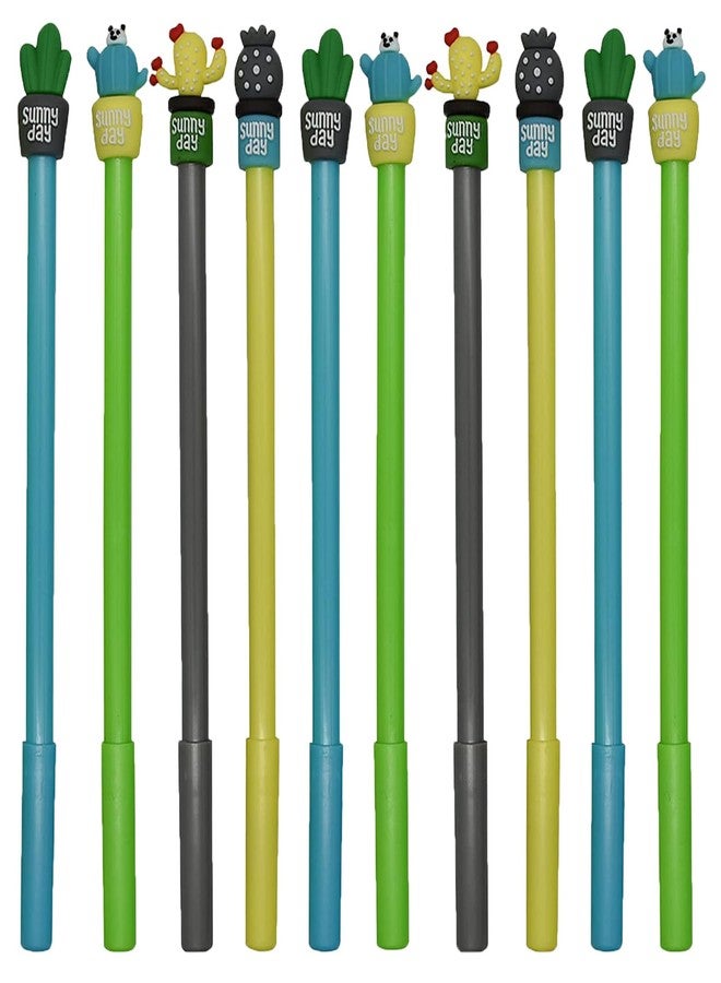 Maydahui 40 PCS Cactus Gel Pen Cute Cartoon Potted Plant Pens Red Flower Bear Ball Mountain Style Black Ink for School Home Office - Image 1