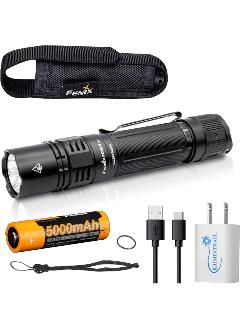 fenix Fenix PD36R Pro High Lumen Tactical Flashlight 2800 Lumens Dual Rear Switches Rechargeable with Battery and USB Wall Plug  - Image 1