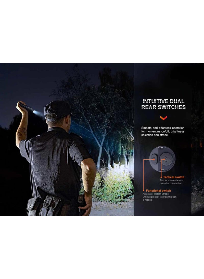 fenix Fenix PD36R Pro High Lumen Tactical Flashlight 2800 Lumens Dual Rear Switches Rechargeable with Battery and USB Wall Plug  - Image 3