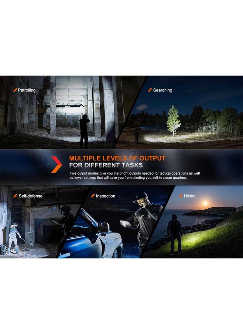 fenix Fenix PD36R Pro High Lumen Tactical Flashlight 2800 Lumens Dual Rear Switches Rechargeable with Battery and USB Wall Plug  - Image 4