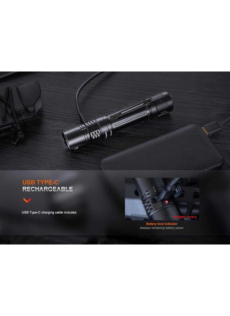 fenix Fenix PD36R Pro High Lumen Tactical Flashlight 2800 Lumens Dual Rear Switches Rechargeable with Battery and USB Wall Plug  - Image 5