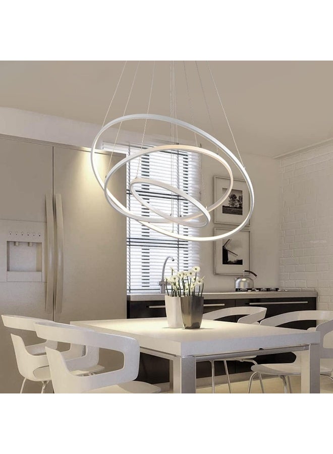 AFN Modern LED Ring Chandelier Ceiling Light | Adjustable Hanging Pendant Light for Living Room, Bedroom & Dining Area | Contemporary Decorative LED Ceiling Fixture with Sculptural Design - Image 2