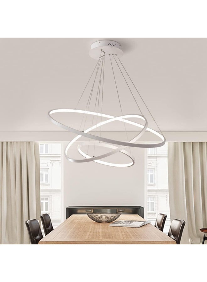 AFN Modern LED Ring Chandelier Ceiling Light | Adjustable Hanging Pendant Light for Living Room, Bedroom & Dining Area | Contemporary Decorative LED Ceiling Fixture with Sculptural Design - Image 3