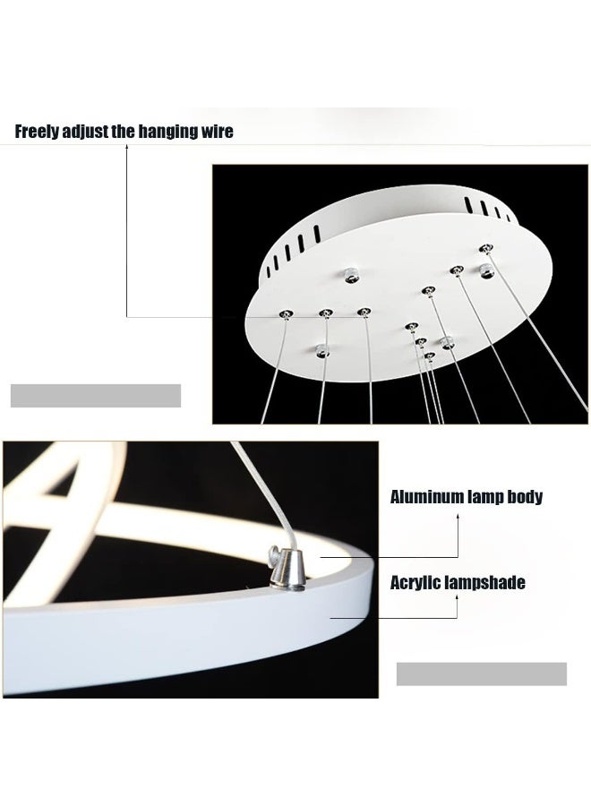 AFN Modern LED Ring Chandelier Ceiling Light | Adjustable Hanging Pendant Light for Living Room, Bedroom & Dining Area | Contemporary Decorative LED Ceiling Fixture with Sculptural Design - Image 4