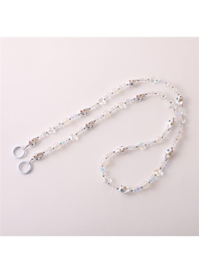 yongsheng Elegant Crystal Pearl Phone Case Lanyard Crossbody Chain, Beaded Shoulder Bag Strap Replacement Crossbody for Handbags  - Image 2