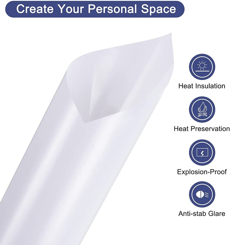 Sun Bird Window Film, White, Glass Window Film, Sun Protection, Shading Insulation, Anti-Glare Window Film, Mirror Film Tint Treatment, for Home Office 24Inch x 6.5 ft - Image 2