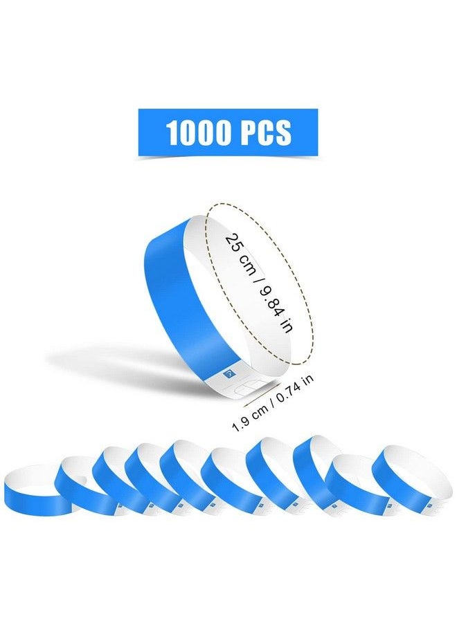 KINBOM - 1000Pcs Neon Wristband Waterproof Paper Wristbands For Events Entrance Wristbands Paper Bracelets For Events Parties Music Festivals Concerts Contests (Blue) - Image 1