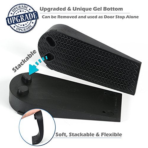 Newkiton 4-Pack Premium Door Stoppers with 2-in-1 Soft Rubber & Hard Plastic Design - Heavy Duty Wedge Stops for Floor Gaps, Child & Finger Safety, Fits Carpet/Tile/Hardwood Floors (Black) - Image 5