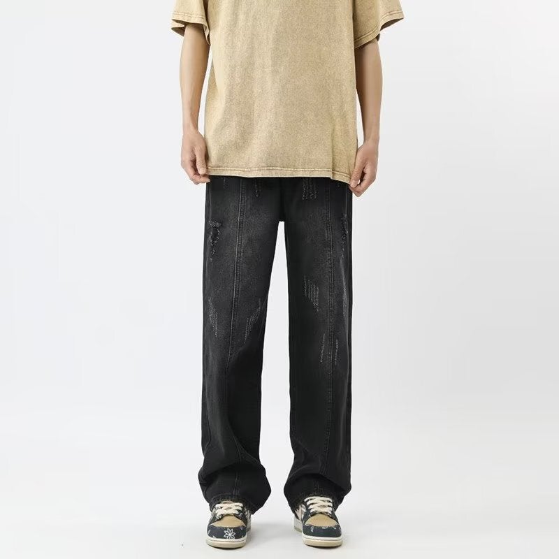 Unisex Classic Denim Jeans Loose Fit Daily Outdoor Wear - Image 1