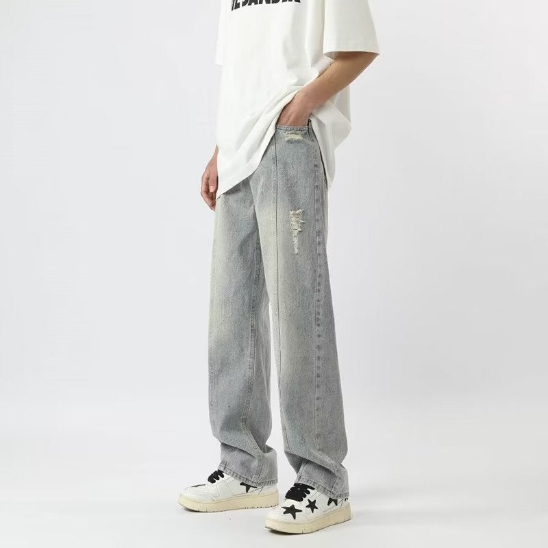Unisex Classic Denim Jeans Loose Fit Daily Outdoor Wear - Image 2