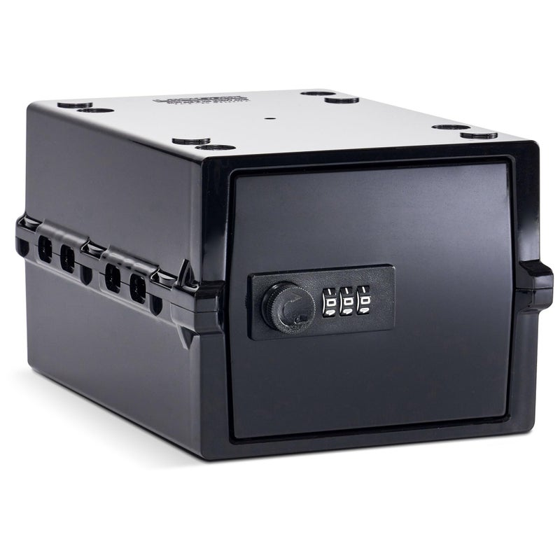 Lockabox Miniâ„¢ | Small Lock Box with Combination Lock (Half Letter Sized) | Mini Lockable Box for Small Medicines, Snacks & Mobile Phones | External Size 8.8 x 6.1 x 4.7 Inches (Jet) - Image 1