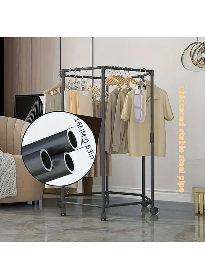 360 Degree Rotating Hexagonal Clothes Rack Space Saving Carbon Steel Freestanding Storage Shelf 15 Lbs Capacity Sturdy 16mm Metal Tubes Portable Efficient Garment Organizer All Seasons White - Image 5