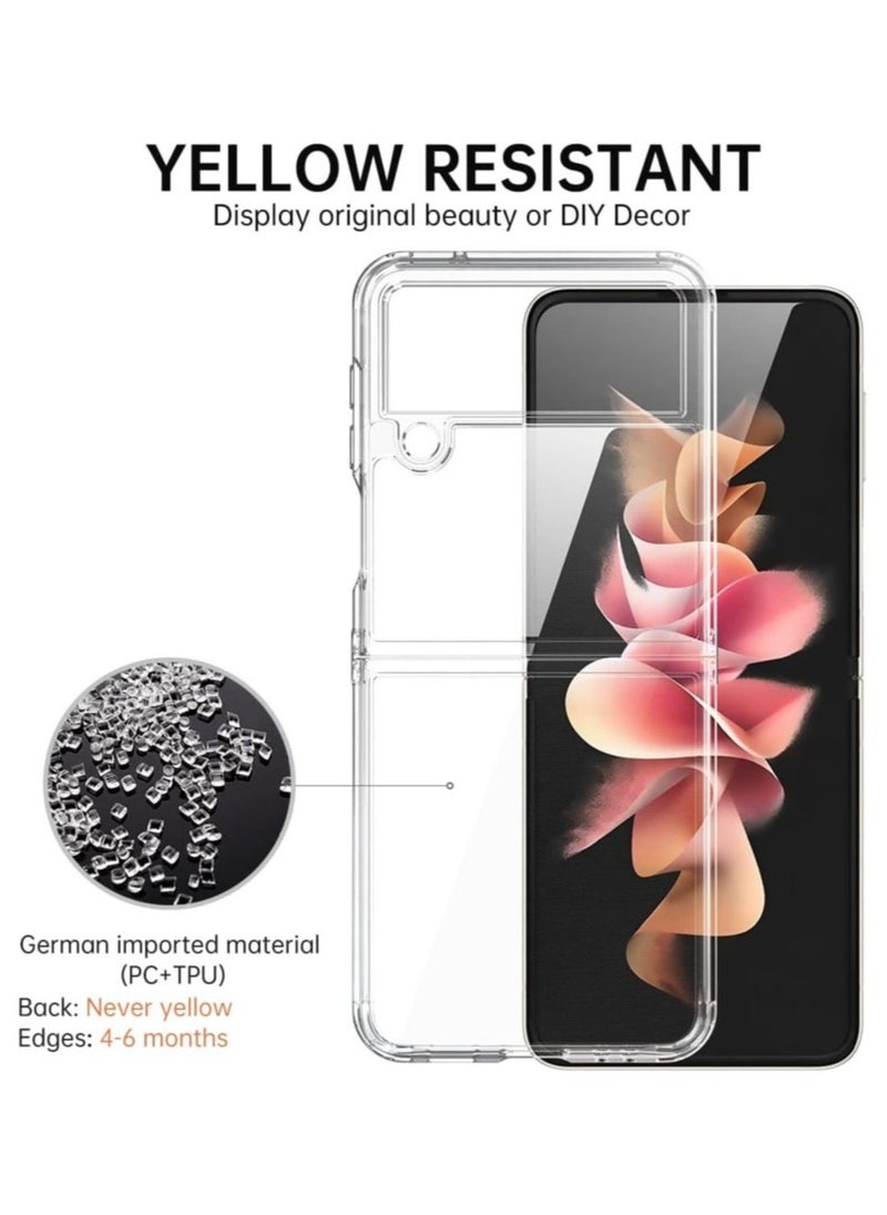 Raxoom Case for Samsung Galaxy Z flip 4 5G 2022, Clear Slim Phone Case with Transparent Hard PC Back, Soft TPU Edges, Hinge, Non-Yellowing Shockproof Thin Protective Cover - Image 2