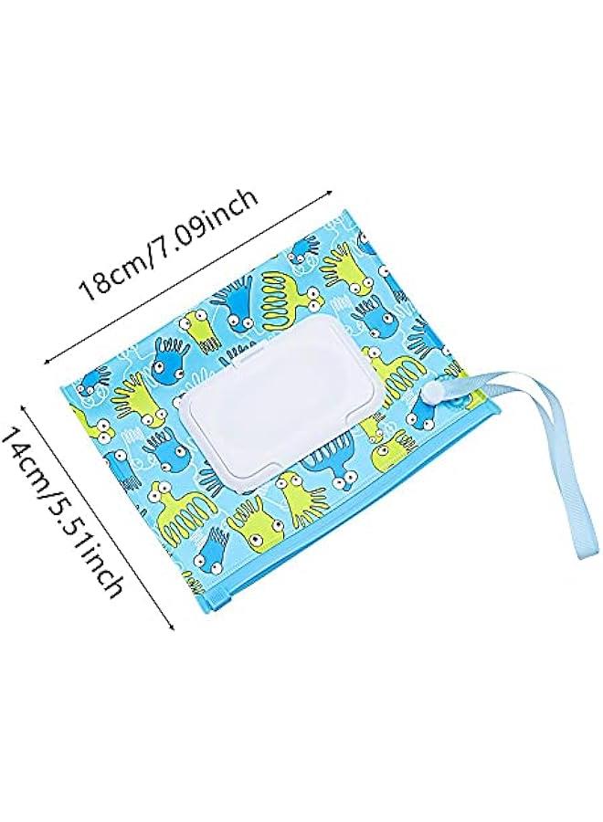 4Pcs Wet Wipes Bag Wipes with Easy-Carry Snap-Strap Portable Flip Cover Cosmetic Pouch Tissue Box Accessories(7.09inch)  - Image 3
