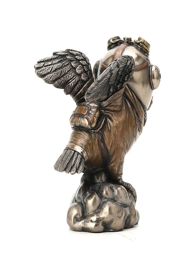 Veronese Design 4 1/8" Flying Ace Aviator Owl Steampunk Cold Cast Bronzed Resin Statue Animal Figurine Military Collectible - Image 4