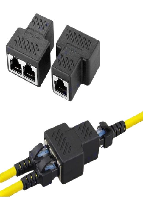 RJ45 Ethernet Splitter LAN Splitter 1 to 2 Internet Splitter for easy use of Ethernet cable
