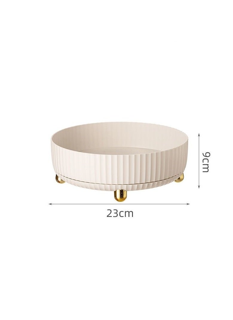 KHAJUL - 360° Rotating Storage Tray, Makeup Perfume Organizer,Cosmetic Skincare Tray  (White) - Image 1