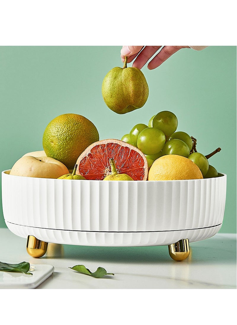 KHAJUL - 360° Rotating Storage Tray, Makeup Perfume Organizer,Cosmetic Skincare Tray  (White) - Image 1