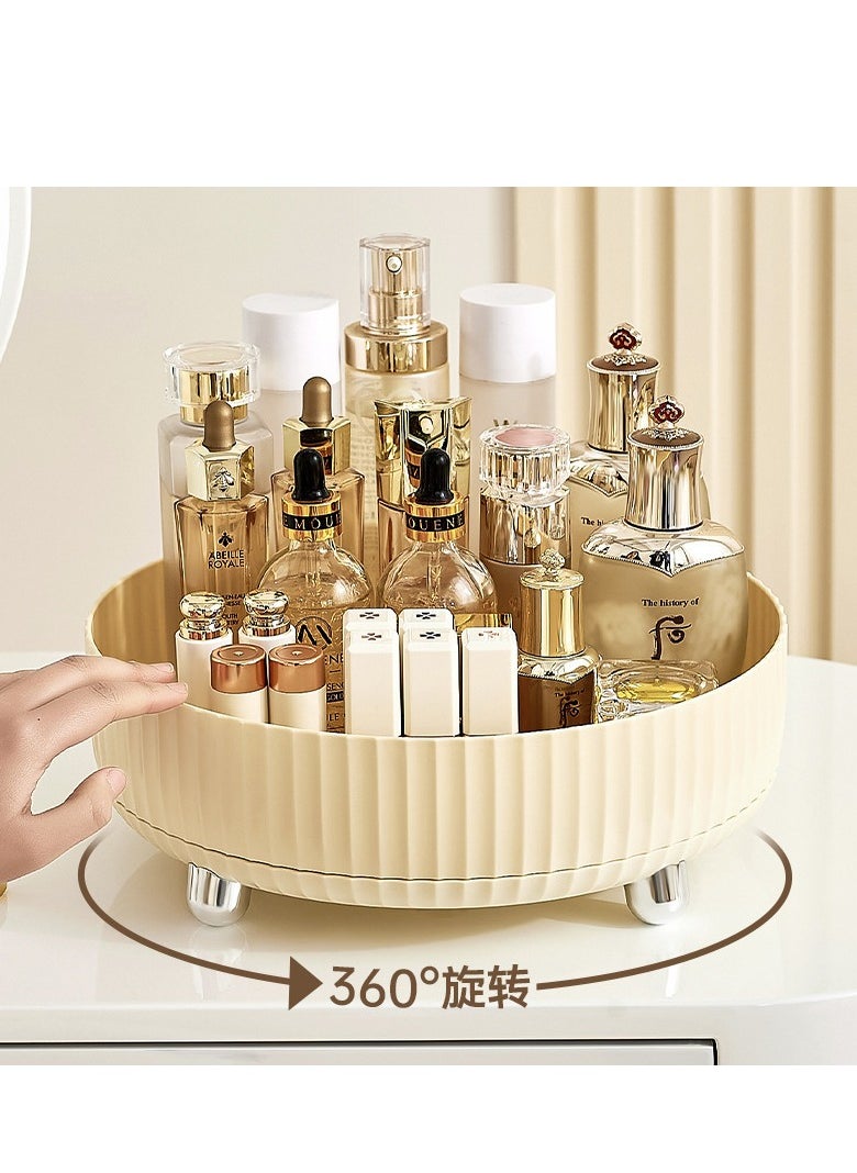 KHAJUL - 360° Rotating Storage Tray, Makeup Perfume Organizer,Cosmetic Skincare Tray  (White) - Image 1