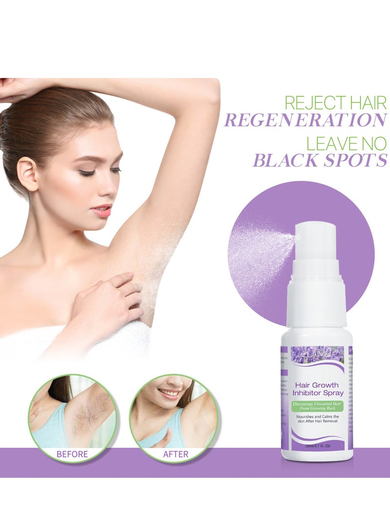 Elaimei Hair Growth Inhibitor Spray Stop Hair Growth Body Face Hand Foot Underarm Moisturizing Antioxidant Reducing to Stop Hair Growth 20ml - Image 1