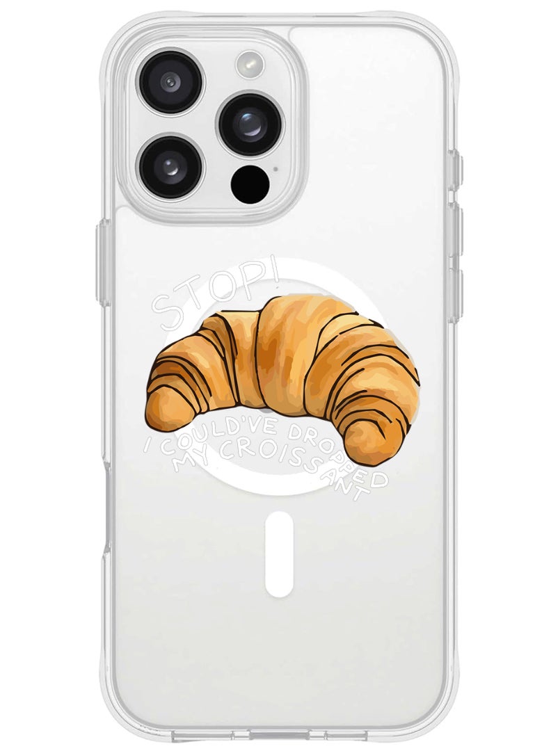 Theodor iPhone 16 Pro Max Magsafe Magnetic Case for iPhone Compatible with Wireless Charging, Shockproof Phone Bumper Cover - Croissant B - Image 1