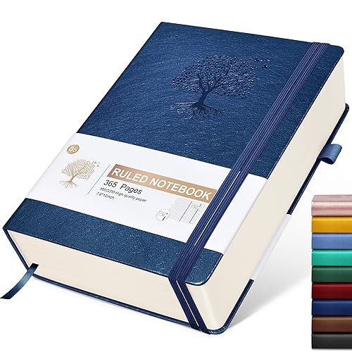Ansopu Lined Journal Notebook, 365 Pages B5 Large Journals for Writing Ruled Notebook, Hardcover Leather Journal for Women Men, Daily Notebook for Work, Note Taking, 100Gsm Thick Paper (7.6'' X 10''Darkblue) - Image 1
