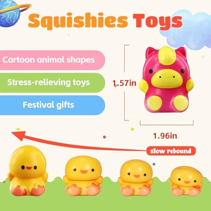 MGparty 24PCS Animal Party Favor Toys, Stress Relief Fidget Toys for Kids, Goodie Bag Fillers, Classroom Prizes Birthday Gifts for Boys Girls, Stress Relief Fidget Toys (24 Universal Animal) - Image 3
