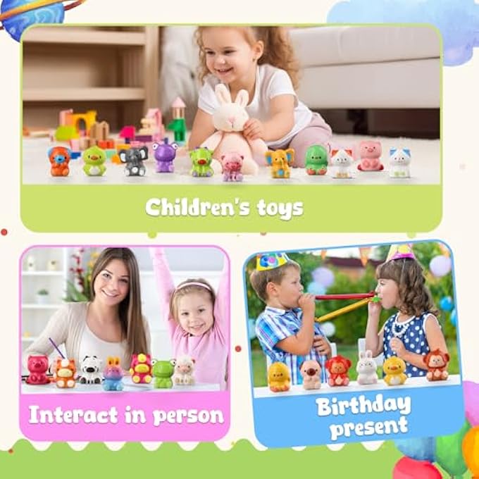 MGparty 24PCS Animal Party Favor Toys, Stress Relief Fidget Toys for Kids, Goodie Bag Fillers, Classroom Prizes Birthday Gifts for Boys Girls, Stress Relief Fidget Toys (24 Universal Animal) - Image 5