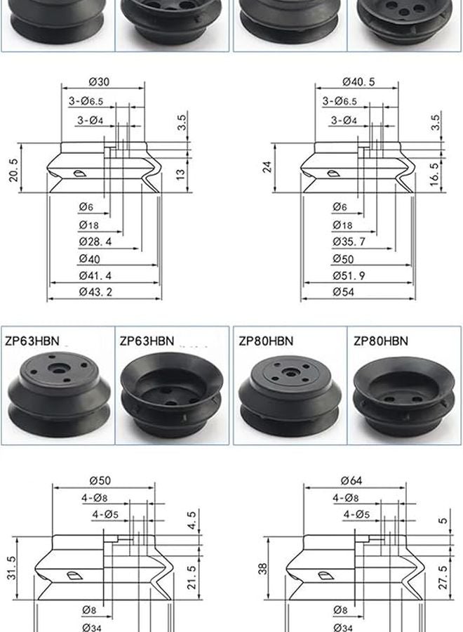 Heavy Duty Vacuum Suction Cup Industrial Robot Silicone Size ZP40HBN X 2PCS - Image 5