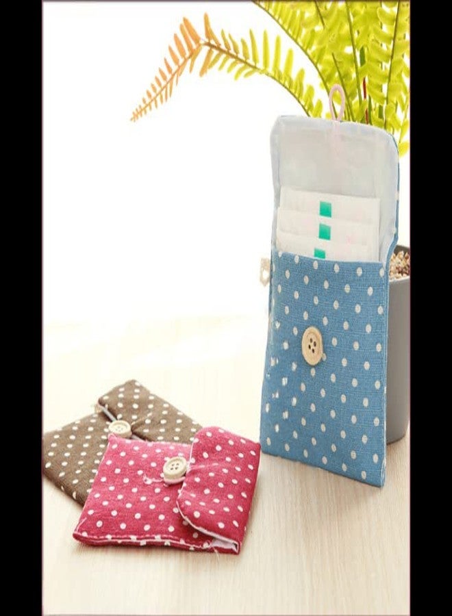 9UP™ Sanitary Napkin Pad Pouch | Printed Sanitary Pad Pouch for Travel | Cotton Sanitary Storage Bag for Women & Girls (Pack of 2) - Image 3