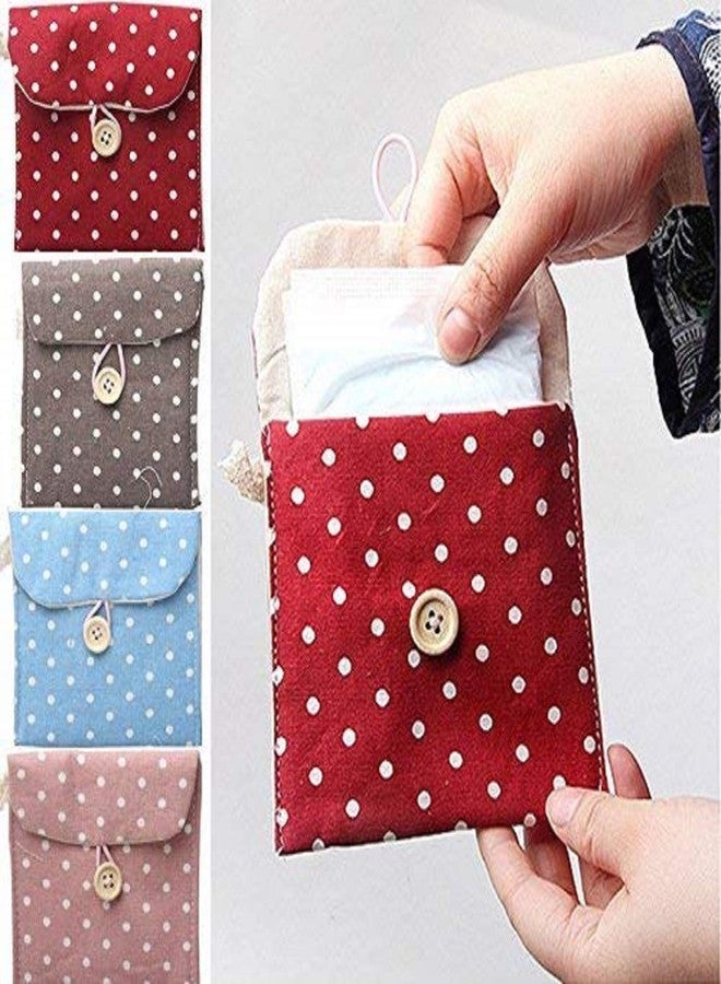 9UP™ Sanitary Napkin Pad Pouch | Printed Sanitary Pad Pouch for Travel | Cotton Sanitary Storage Bag for Women & Girls (Pack of 2) - Image 2