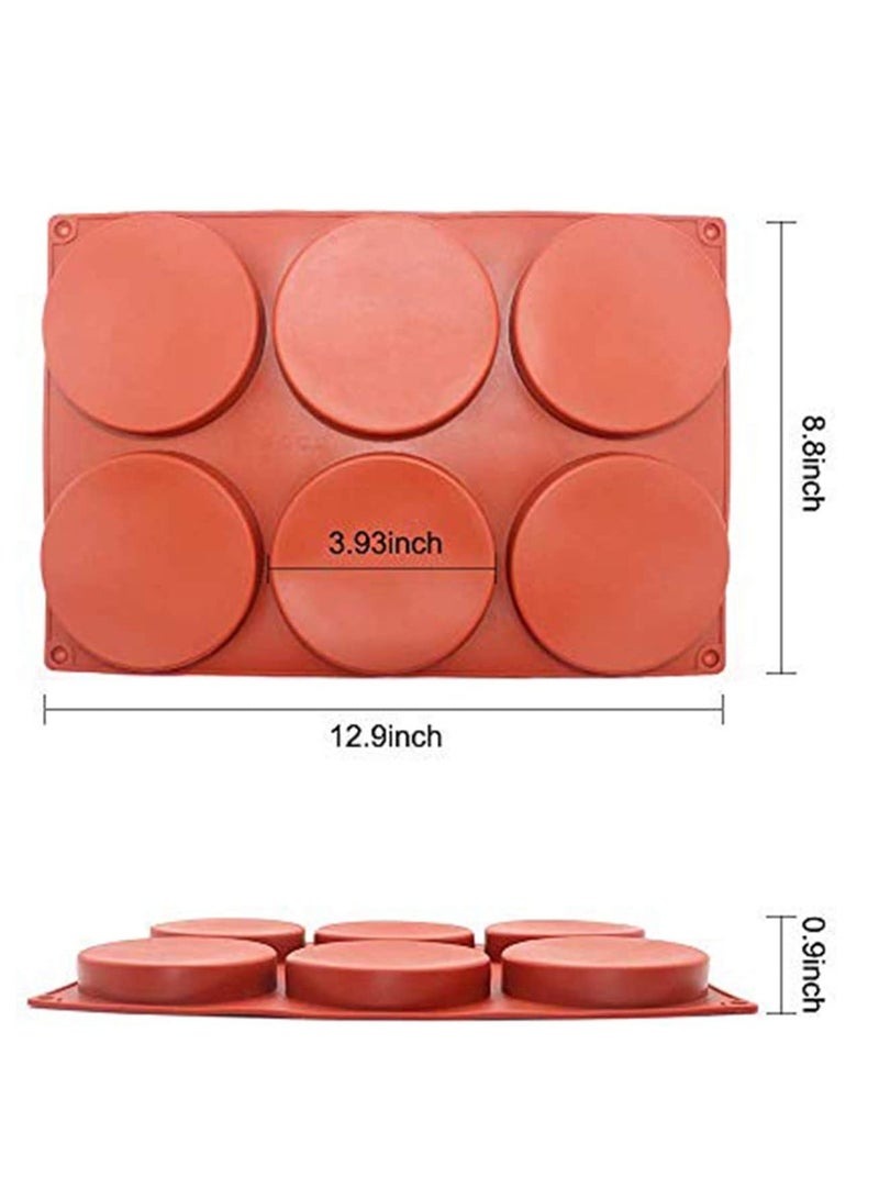 Zikra Epoxy Resin Molds, Molds For Resin Casting 6-Cavity Large Cake Molds Silicone Round Disc Resin Coaster Mold Non-Stick Baking Molds, Mousse Cake Pan, French Dessert, Candy, Soap - Image 2