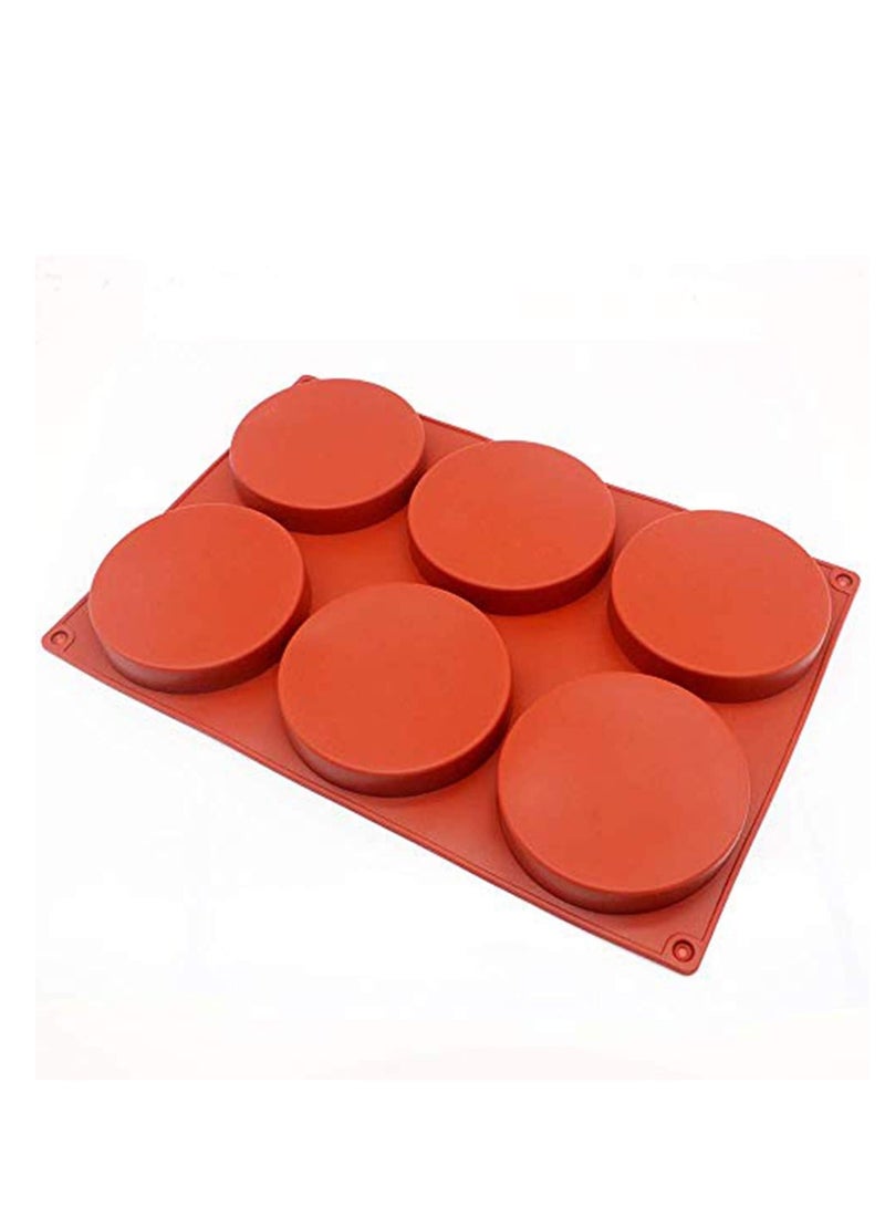 Zikra Epoxy Resin Molds, Molds For Resin Casting 6-Cavity Large Cake Molds Silicone Round Disc Resin Coaster Mold Non-Stick Baking Molds, Mousse Cake Pan, French Dessert, Candy, Soap - Image 1