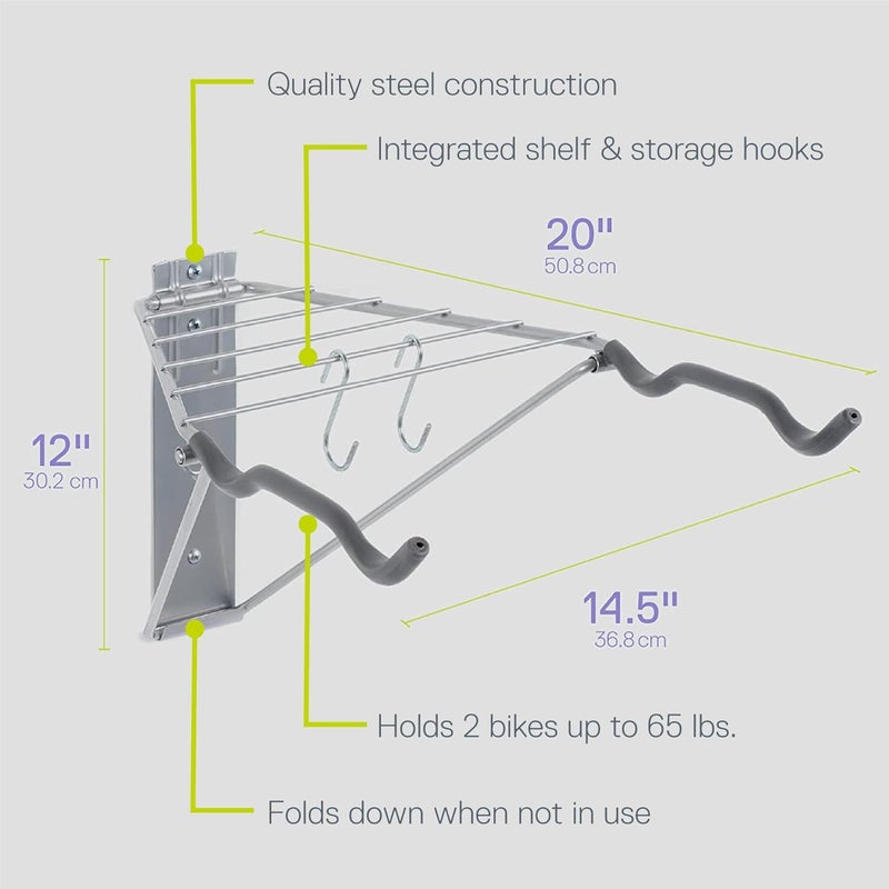 Delta Cycle Pablo Monet Folding Bike Wall Mount Rack Storage for Garage Indoor All-round unified build - Image 5