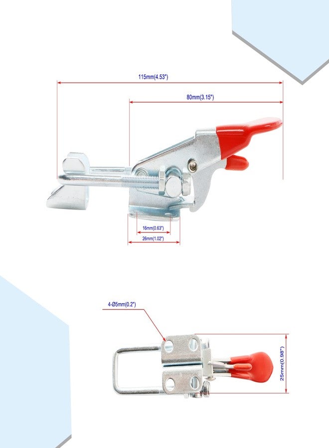 Aopin 2Set Adjustable Latch U Bolt Self-lock Toggle Latch 400lbs Holding Capacity for Suitable for Toolbox, Door, Box, Trunk, Tractor Cover, Smoke Cover, Woodworking Fixture and Quick Release Pull Lock. - Image 2