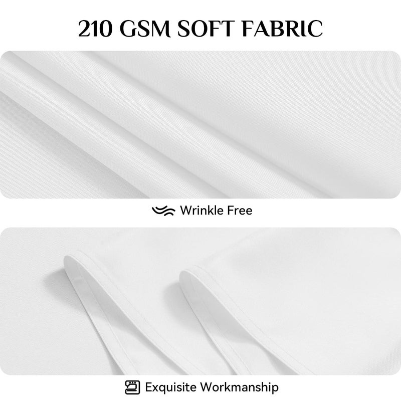 Softalker Rectangle Tablecloth  Waterproof & Stain Resistant Square Table Cloths Wrinkle Free Fabric Washable 210GSM Polyester Table Cover for Spring/Party/Outdoor - 54 x 54 inch White - Image 4