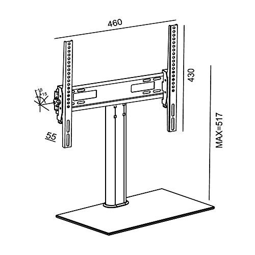 MX Universal TV Stand for 26–55 Inch LED, LCD, OLED TVs – Height Adjustable Floor Mount with Cable Management, Media Storage Ready, Sturdy Modern Design, Living Room & Home Theater Compatible - Image 5