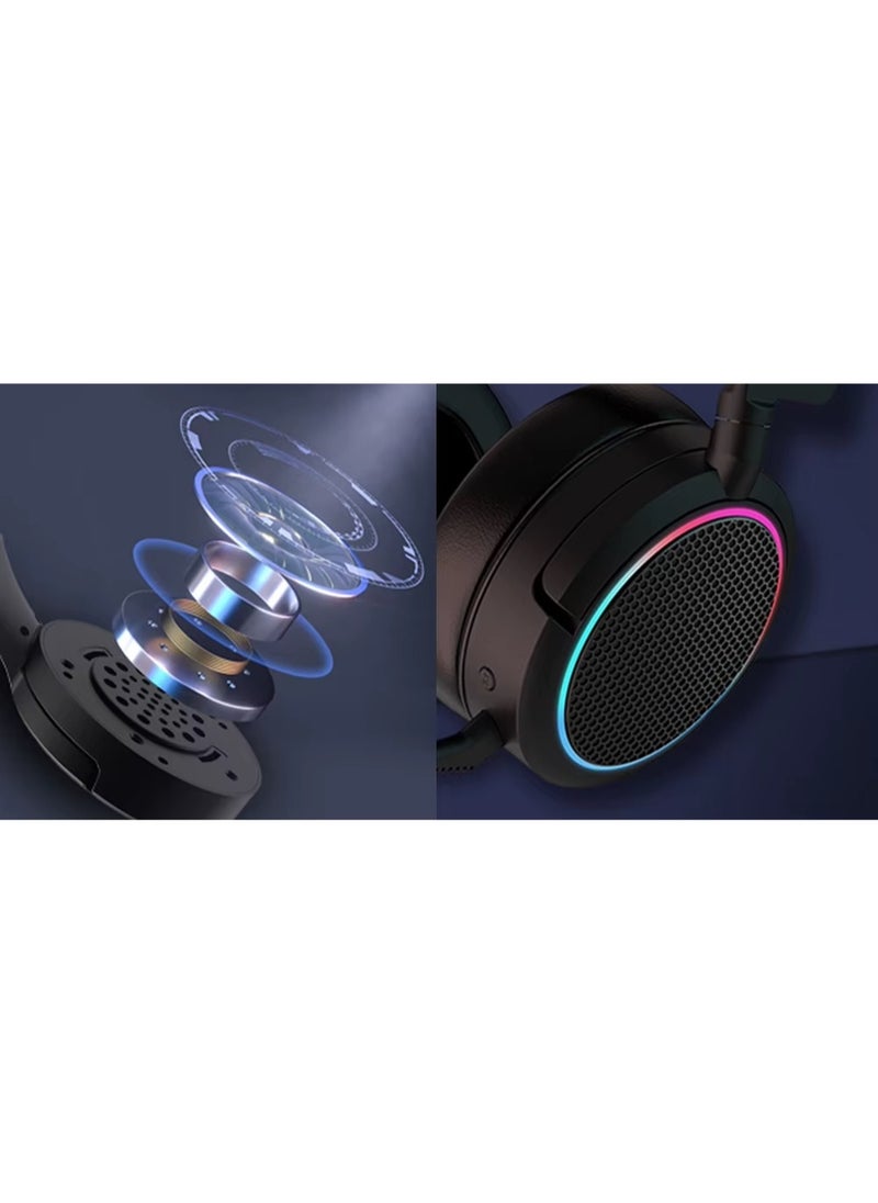 X3 Pro Gaming Headset for Xbox One, PS4, PC, Controller, Noise Cancelling Over Ear Headphones with Mic, LED Light Bass Surround Soft Memory Earmuffs for PS2 Mac