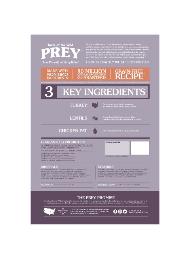 Taste of the Wild PREY Turkey Limited Ingredient Formula for Cats 2.72KG - Image 2