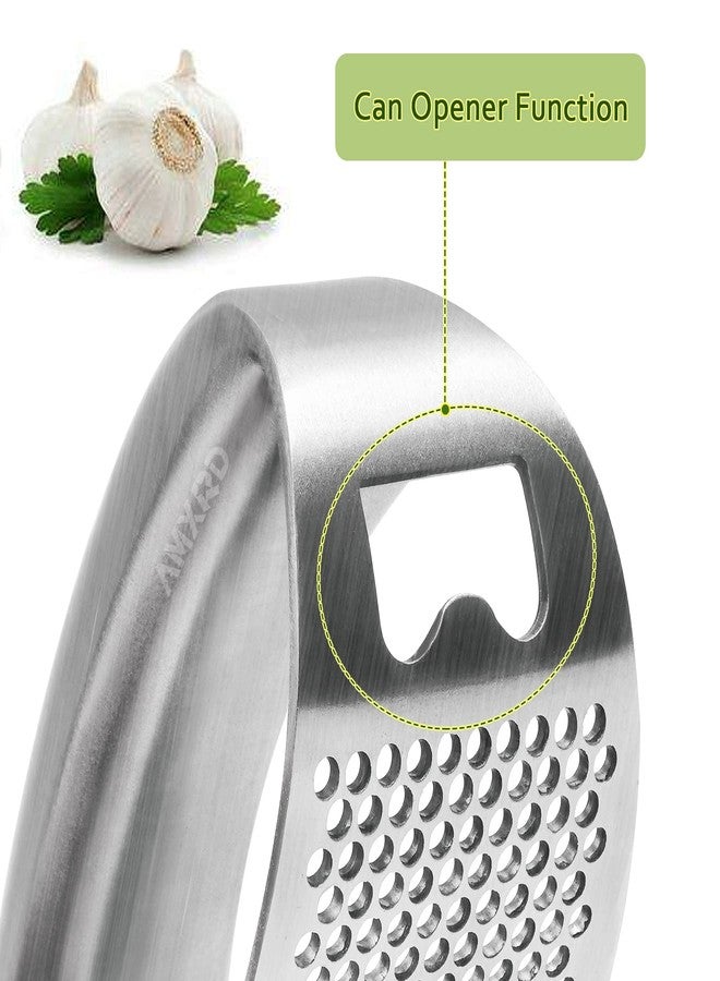 AMXRD Garlic Press Rocker & Silicone Peeler, Stainless Steel Garlic Mincer Crusher Squeezer Kitchen Tool - Image 4
