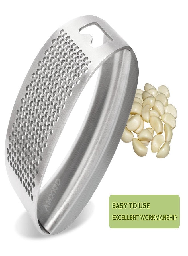 AMXRD Garlic Press Rocker & Silicone Peeler, Stainless Steel Garlic Mincer Crusher Squeezer Kitchen Tool - Image 3