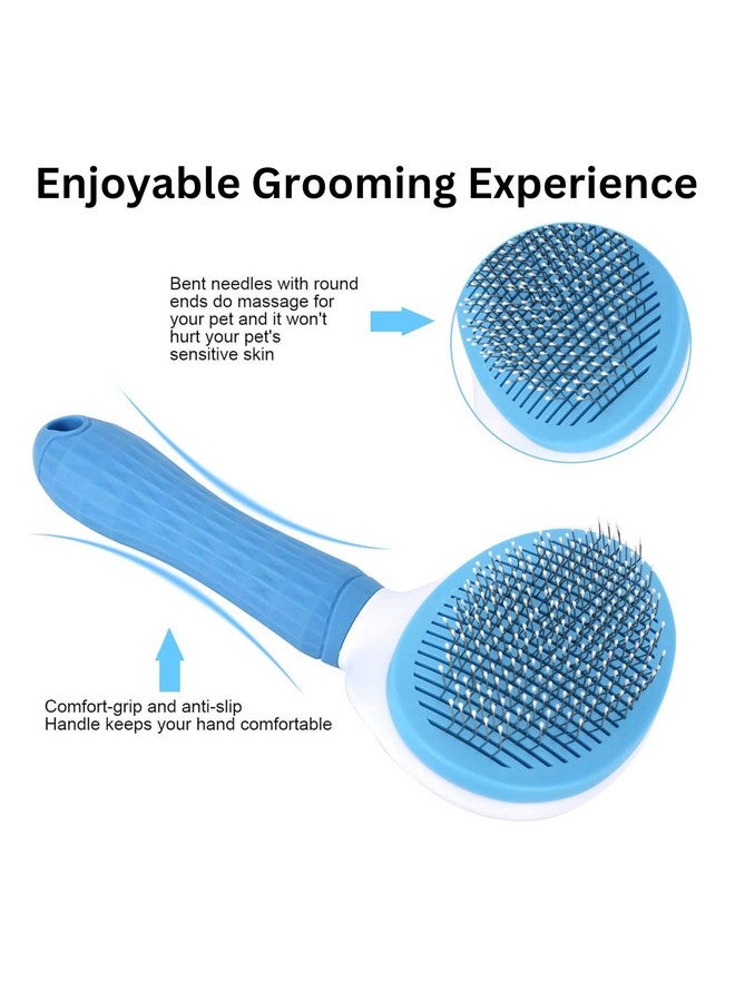 مجموعة العناية بالحيوانات الأليفة 4 في 1 للكلاب والقطط والجراء | قفاز تدليك واستحمام، أمشاط من الفولاذ المقاوم للصدأ، مزيل الشعر المتساقط ومزيل الشعر السفلي (مجموعة 4 في 1) - Image 2