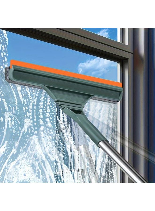 مكشطة زجاج وممسحة 2 في 1 بمقبض تلسكوبي مع قماش سوبر فايبر 1 قطعة - Image 2