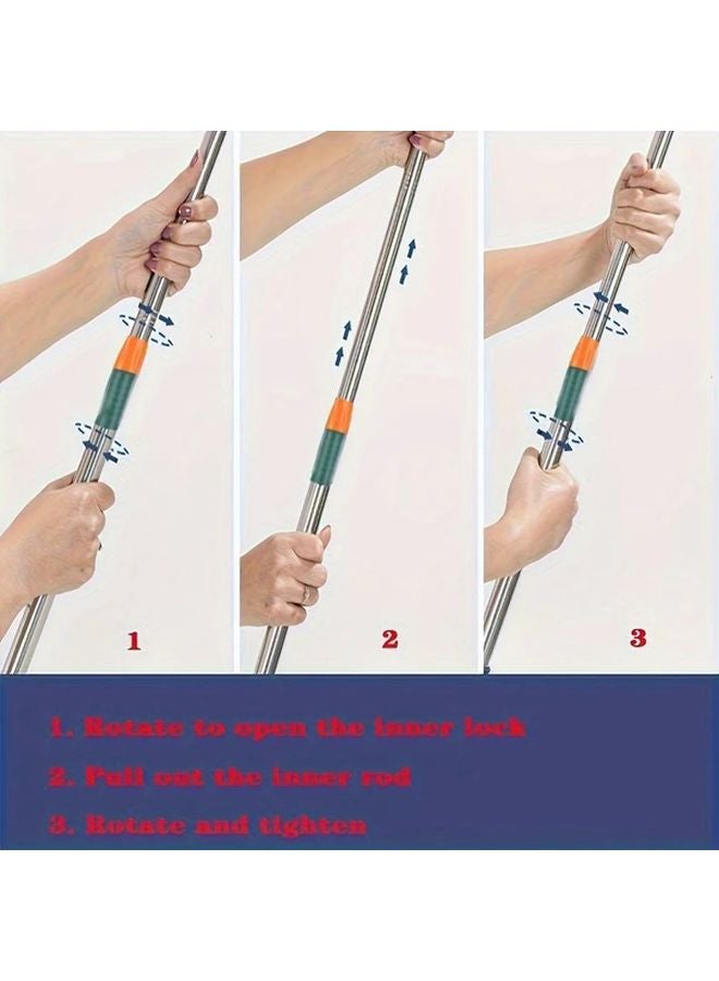 مكشطة زجاج وممسحة 2 في 1 بمقبض تلسكوبي مع قماش سوبر فايبر 1 قطعة - Image 5