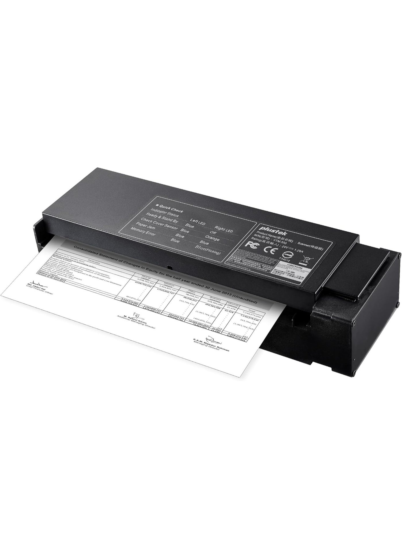 Plustek VTM 300 - High Speed & Duplex Scanner with Barcode Recognition for Kiosk and Self-Service Terminals
