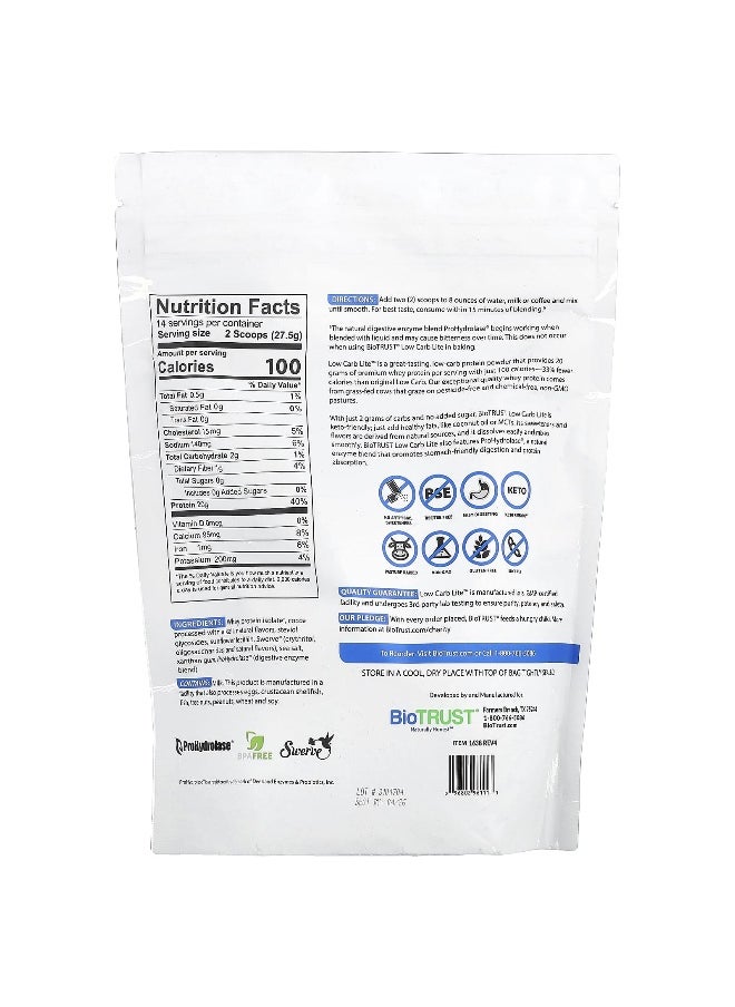 BioTrust BioTRUST, Low Carb Lite™, Premium Grass-Fed Whey Protein, Chocolate Ice Cream, 13.5 oz (385 g)  - Image 2